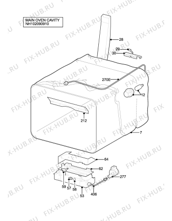 Взрыв-схема плиты (духовки) Tricity Bendix SG552/1DWN - Схема узла H10 Main Oven Cavity (large)
